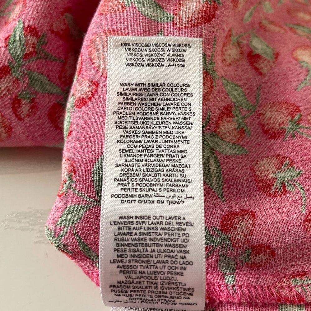 Nobody's Child Women's Midi Maxi Dress 10 Pink Strawberry Ruffle Modest Spring - Picture 6 of 7